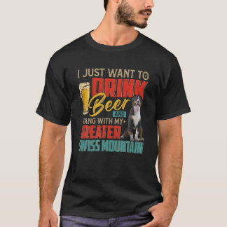T-shirt Je Veux Boire De La Bière Accrochée Avec Mon Grand