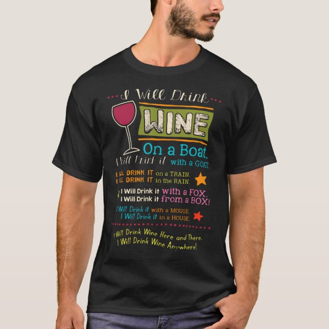 T-shirt Je Veux Boire Du Vin Partout Drôle Amateur De Vins (Devant)