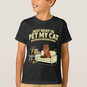 T-shirt Je veux caresser mon chat maine coon et regarder d