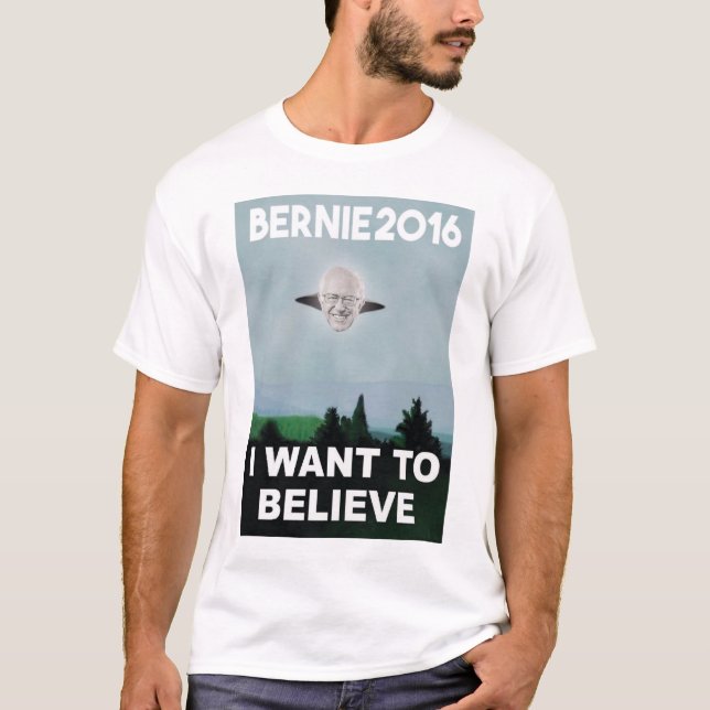 T-shirt Je veux croire à la pièce en t de Bernie (Devant)