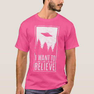 T-shirt Je Veux Croire À L'Ufo Alien Hunter Conspiracy The