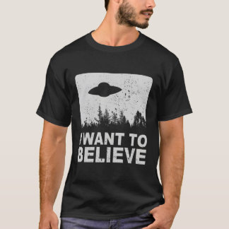 T-shirt Je veux croire aux aliens Ufo Zone 51 Roswell