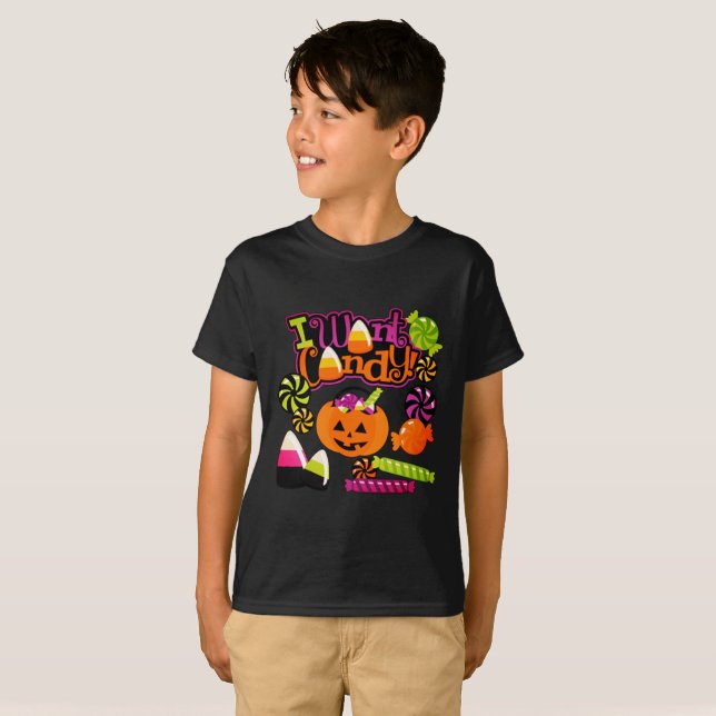 T-shirt Je veux des bonbons (Devant entier)