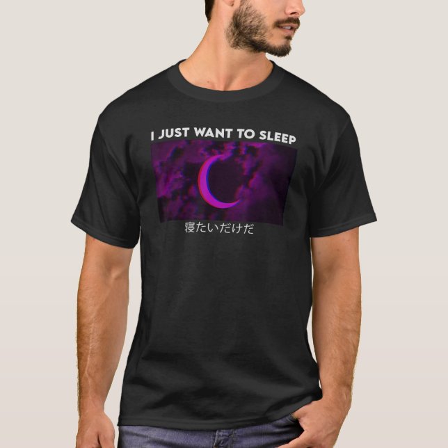 T-shirt Je Veux Dormir Purple Lune Vaporwave Goth esthétiq (Devant)