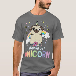 T-shirt Je veux être un cadeau magique de chiot arc-en-cie