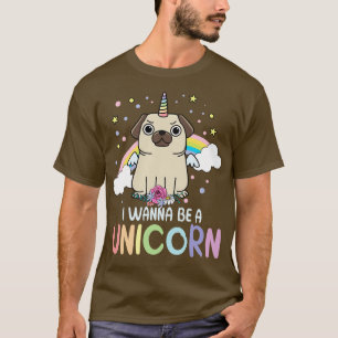 T-shirt Je veux être un cadeau magique de chiot arc-en-cie
