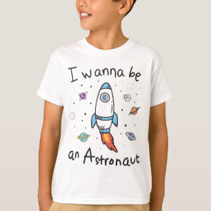 T-shirt Je Veux Être Un Caricature D'Astronaute