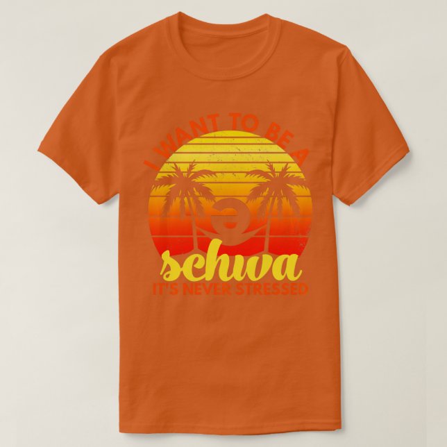 T-shirt Je veux être un Schwa C'est jamais stressé Long Sl (Design devant)