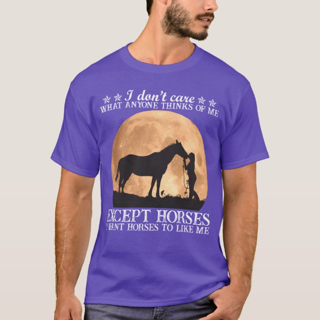 T-shirt Je veux Horseo Comme Moi Amoureux Drôle Cheval Fil (Devant)