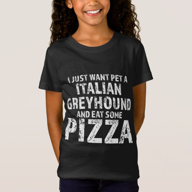 T-Shirt Je veux juste animal de compagnie un chien gryhoun (Devant)
