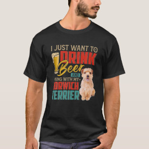 T-shirt Je Veux Juste Boire De La Bière Accrochée Avec Mon