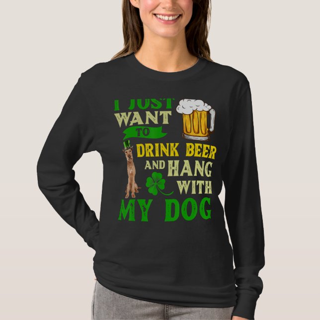 T-shirt Je Veux Juste Boire De La Bière Et Accrocher Avec  (Devant)