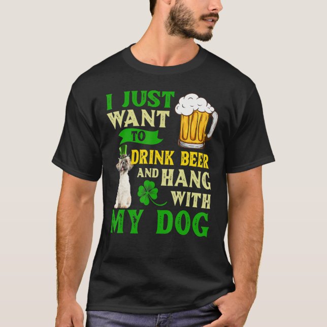 T-shirt Je Veux Juste Boire De La Bière Et Accrocher Avec  (Devant)