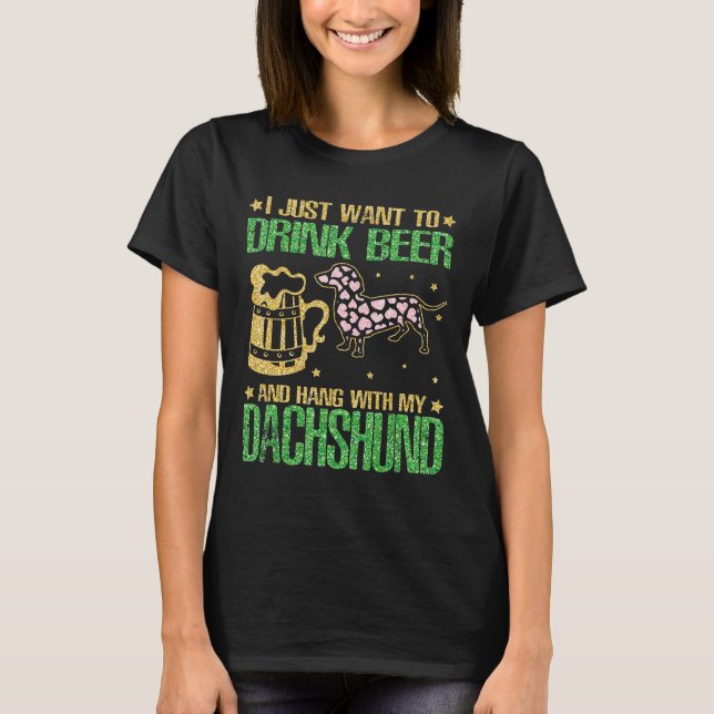 T-shirt Je Veux Juste Boire De La Bière Et Accrocher Avec  (Devant)