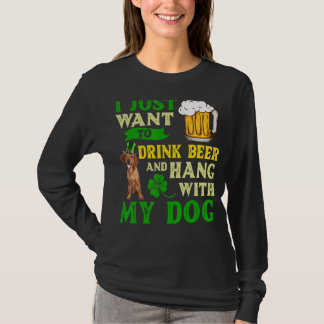T-shirt Je Veux Juste Boire De La Bière Et Accrocher Avec 