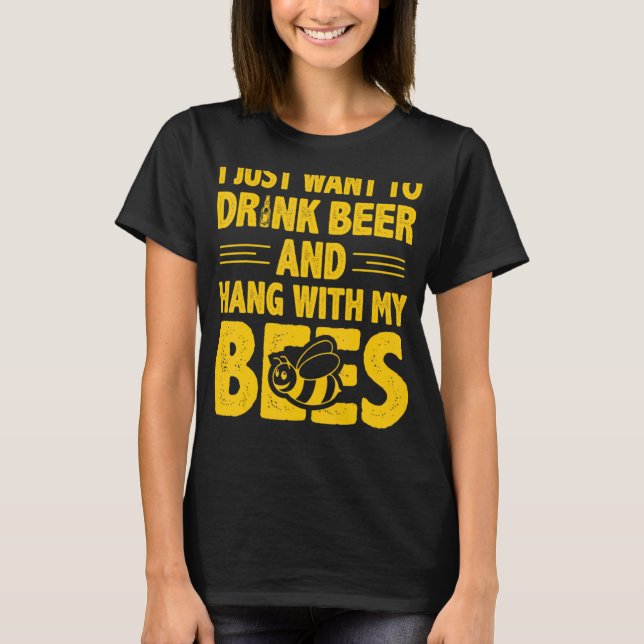 T-shirt Je Veux Juste Boire De La Bière Et Accrocher Avec  (Devant)