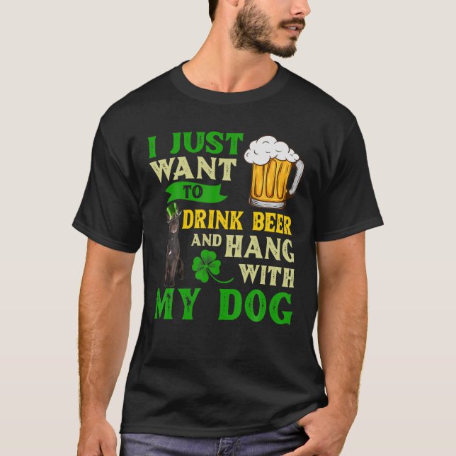 T-shirt Je Veux Juste Boire De La Bière Et Accrocher Avec  (Devant)