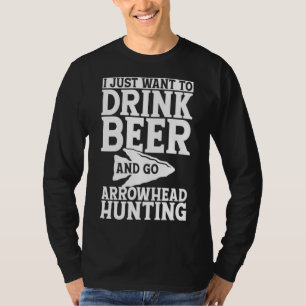 T-shirt Je veux juste boire de la bière et aller à la chas