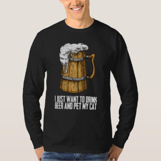 T-shirt Je veux juste boire de la bière et caresser mon ch