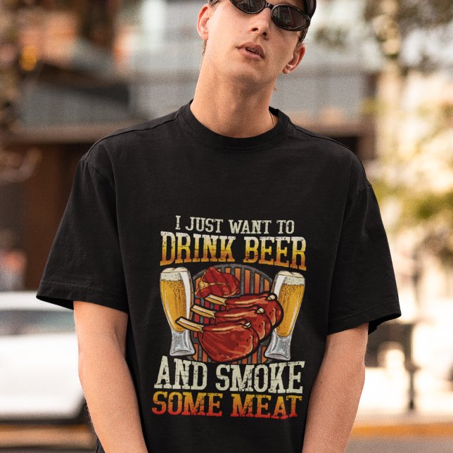 T-shirt Je Veux Juste Boire De La Bière Et Fumer De La Via (Créateur téléchargé)