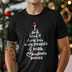 T-shirt Je veux juste boire de la bière et regarder des fi