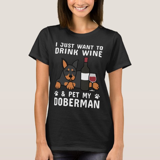 T-shirt Je Veux Juste Boire Du Vin Et De L'Amme Pet Mon Do (Devant)