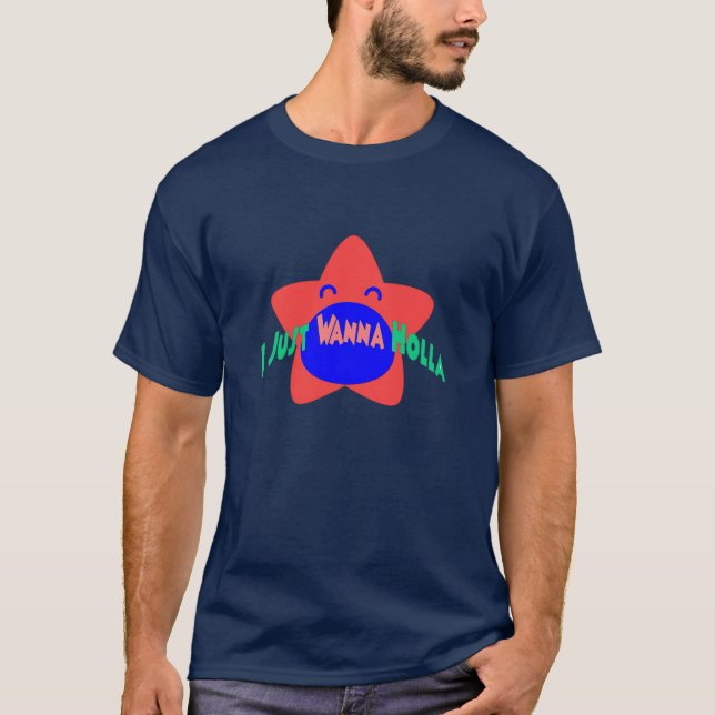 T-shirt Je veux juste crier Navy Blue (Devant)