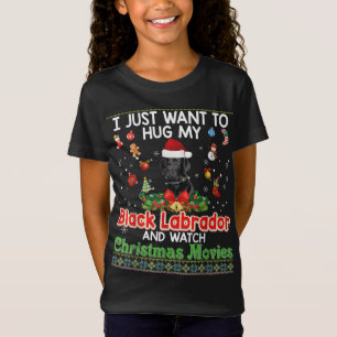 T-Shirt Je Veux Juste Embrasser Mon Chien Noir Du Labrador