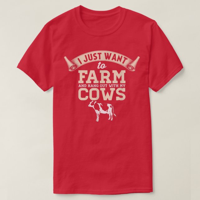 T-shirt Je Veux Juste Fermer Et Accrocher Mes Vaches  (Design devant)