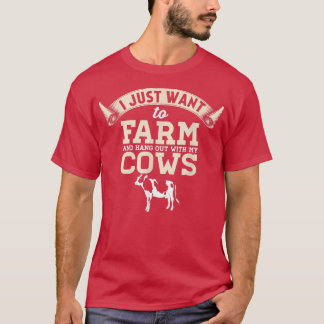 T-shirt Je Veux Juste Fermer Et Accrocher Mes Vaches 