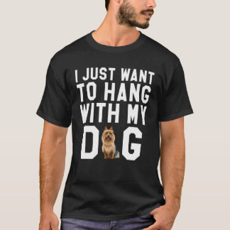 T-shirt Je Veux Juste M'Accrocher Avec Mon Chien Terrier A