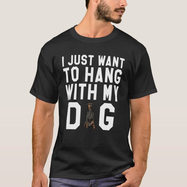 T-shirt Je Veux Juste M'Accrocher Avec Mon Chien Terrier D (Devant)