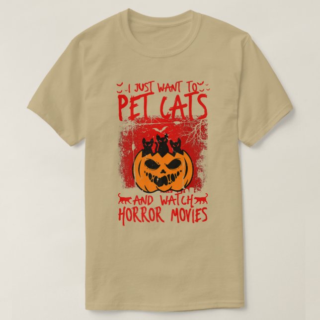 T-shirt Je veux juste que les chats d'animaux de compagnie (Design devant)