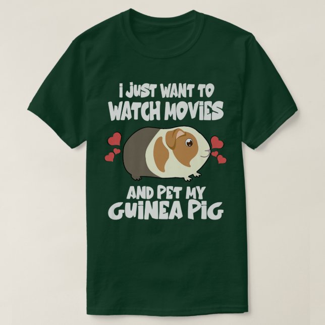 T-shirt Je Veux Juste Regarder Des Films Et Pet Mon Cochon (Design devant)