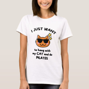 T-shirt Je veux juste rester avec mon chat et faire des pi