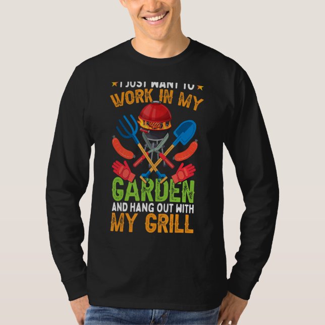 T-shirt Je Veux Juste Travailler Dans Mon Jardin Et Me Rac (Devant)