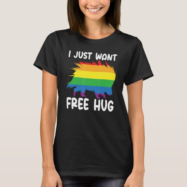 T-shirt Je Veux Juste Un Hug Libre (Devant)