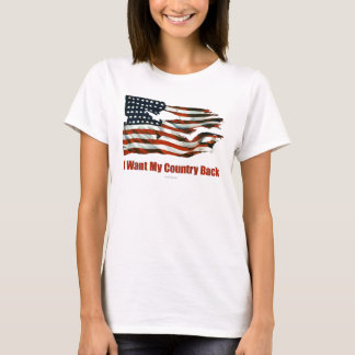 T-shirt Je veux mes chemises de dos de pays