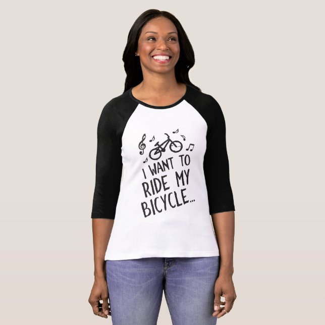 T-shirt Je veux monter ma bicyclette (Devant entier)
