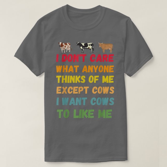 T-shirt Je veux que les vaches m'aiment vache drôle dire p (Design devant)
