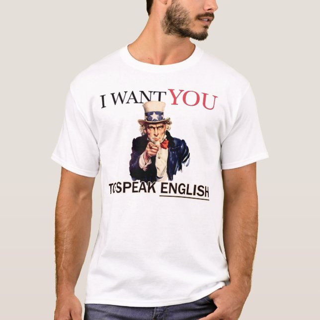 T-shirt Je veux que tu parles anglais (Devant)