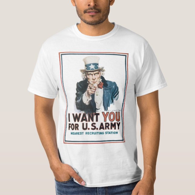 T-shirt Je Veux Que Tu Sois Oncle Sam (Devant)