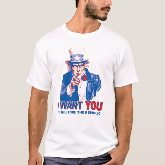 T-shirt Je Veux Que Vous Soyez Oncle Sam T Shirt (Devant)