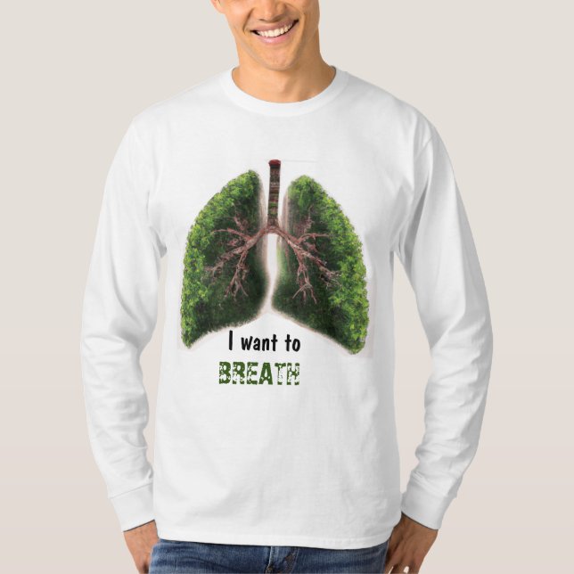 T-SHIRT JE VEUX RESPIRER - ARRÊTER LA POLLUTION DE L'AIR (Devant)