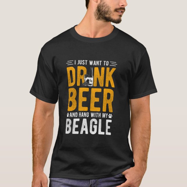 T-SHIRT JE VEUX SIMPLEMENT BOIRE DE LA BIÈRE ET MANGER AVE (Devant)