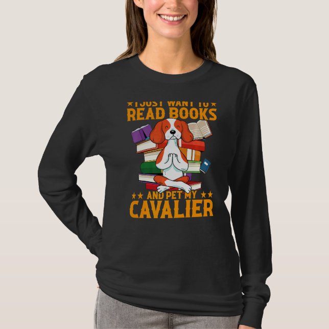 T-shirt Je Veux Simplement Lire Des Livres Et Pet Mon Cava (Devant)