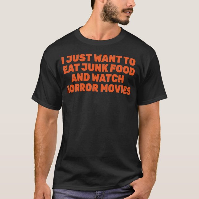 T-shirt Je Veux Simplement Manger De La Nourriture Malsain (Devant)