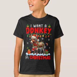T-shirt Je Veux Un Âne Pour Un Agriculteur De Père Noël De