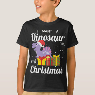 T-shirt Je Veux Un Dinosaure Pour Noël Drôle Mignonne Dino