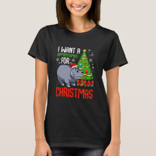 T-shirt Je Veux Un Hippopotame De Noël Hippopotame